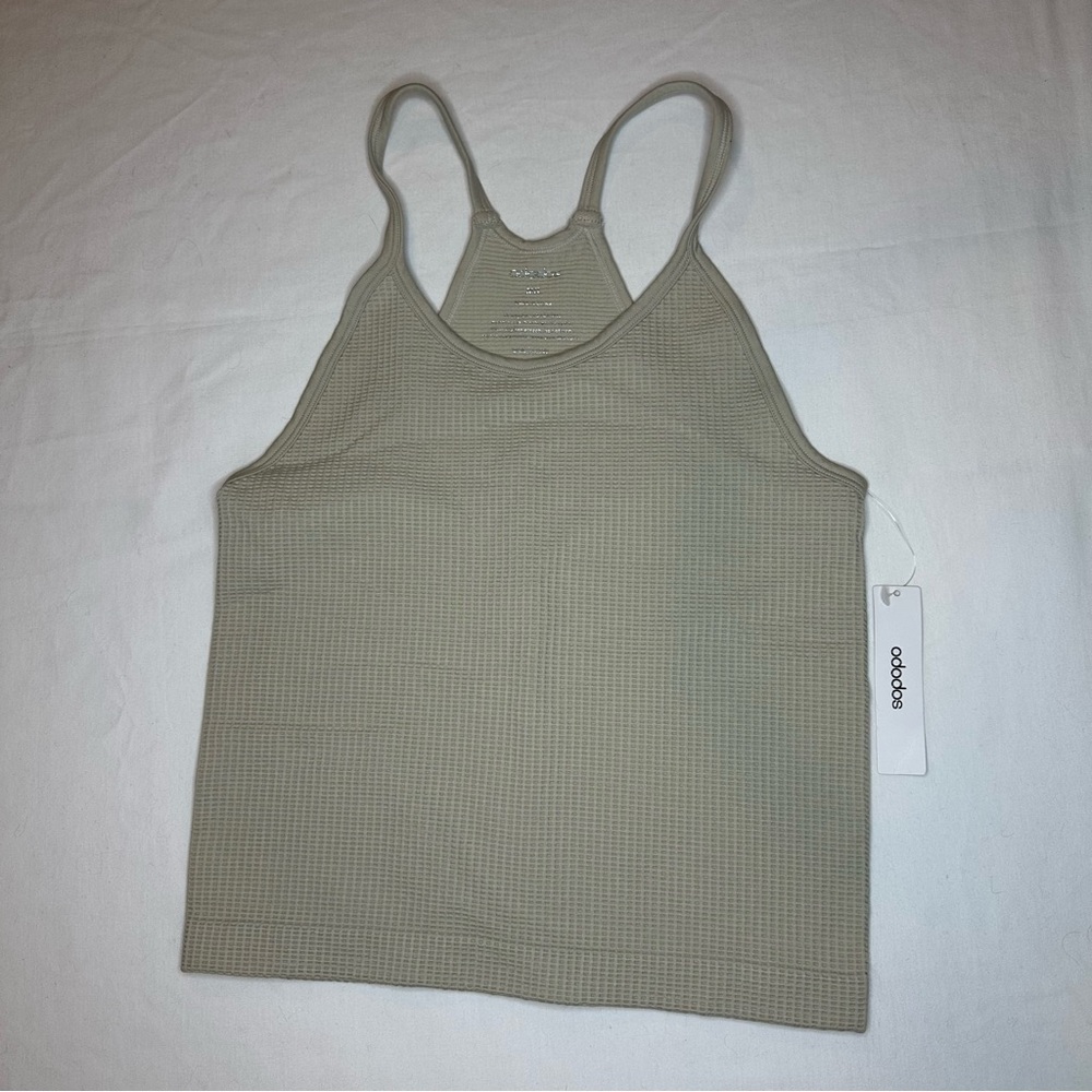 Ododos Women's Beige Knitted Stretch Raceback Camisole Top NEW